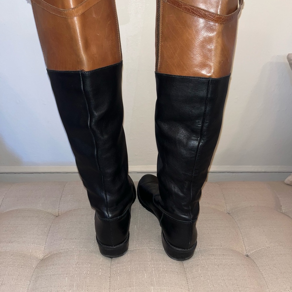 Stuart Weitzman butter leather two tone tall boots. Sz 7 - Picture 2 of 13